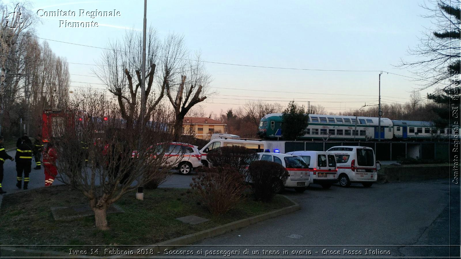 Ivrea 14 Febbraio 2018 - Soccorso ai passeggeri di un treno in avaria - Croce Rossa Italiana- Comitato Regionale del Piemonte